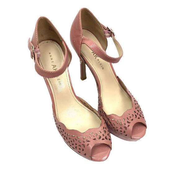 Anne Klein Women's Heels Spontayne Cutout Platform Ankle Strap Pink Rose Size 7M - Picture 1 of 9